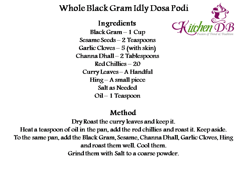 Muzhu Ulundhu Idly Podi