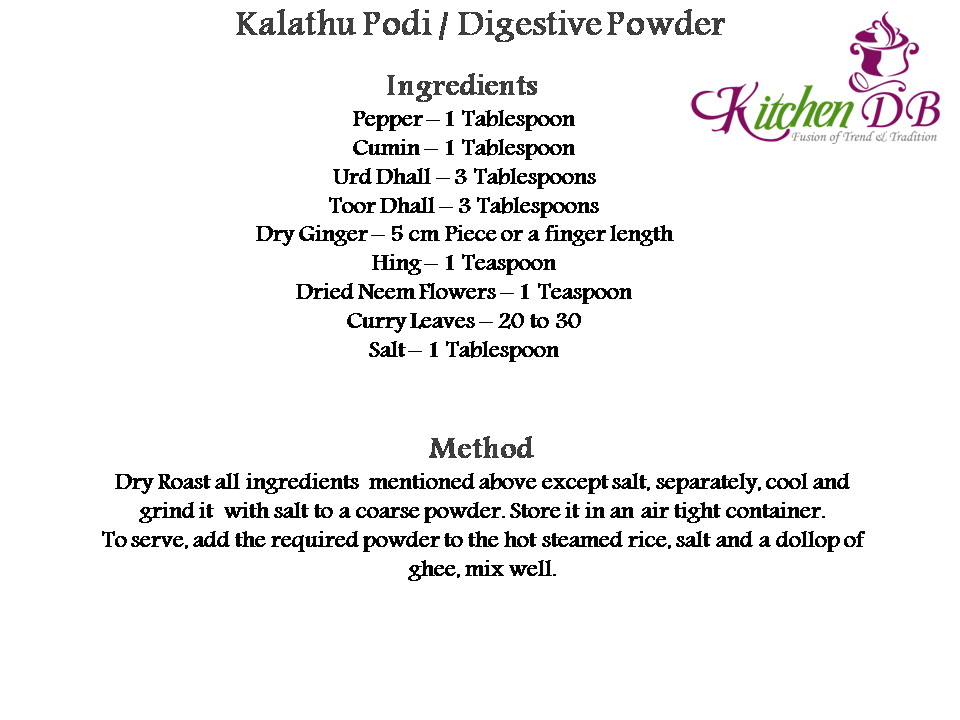Kalathu Podi Recipe