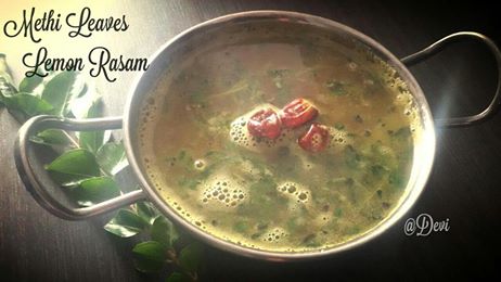 Methi Leaves Lemon Rasam
