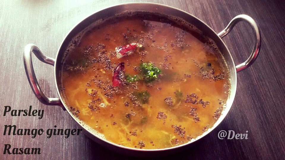 Parsley Mango Ginger Rasam