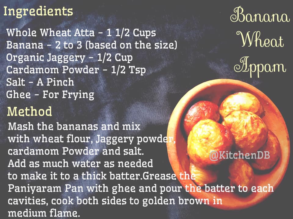 Recipe - Banana Wheat Appam