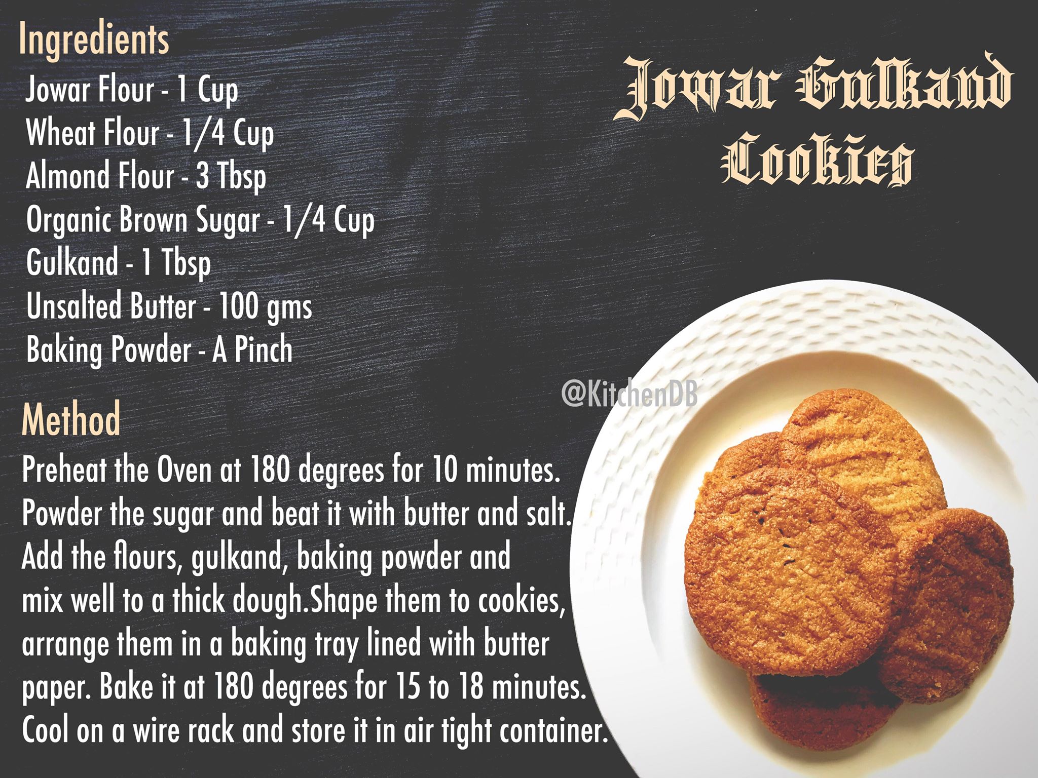Recipe - Jowar Gulkand Cookies