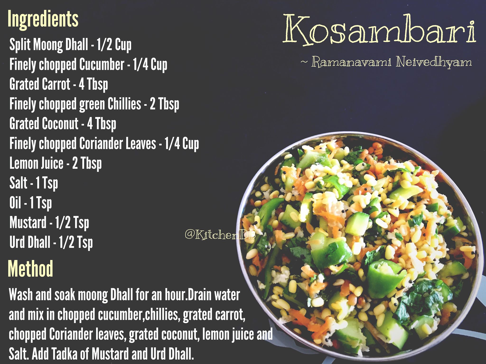 Moong Dhall Kosmbari Recipe