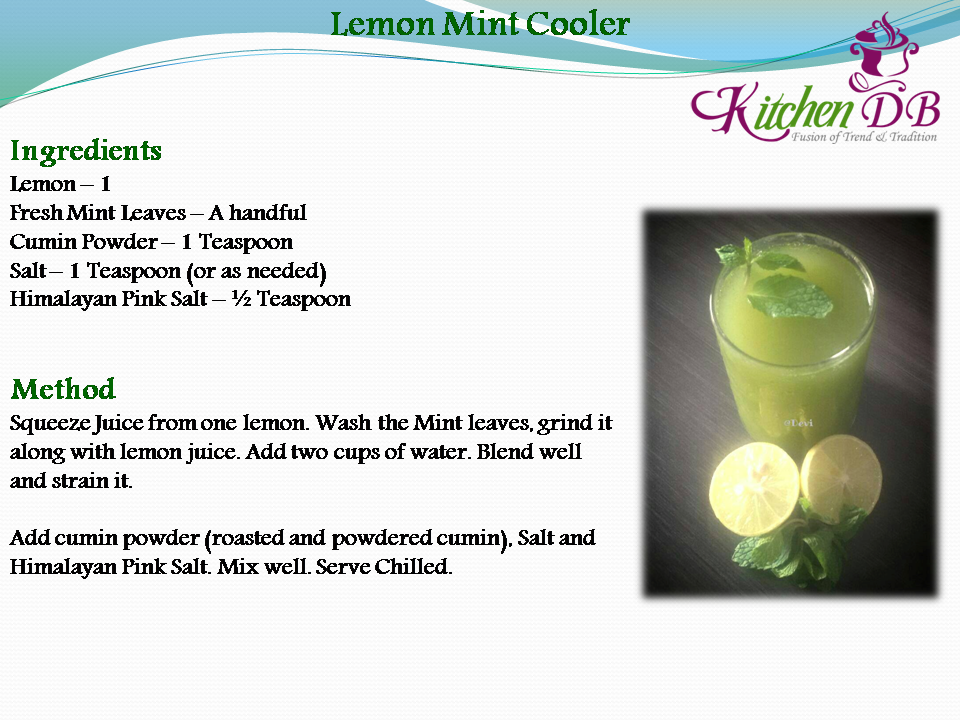 Recipe - Lemon Mint Cooler