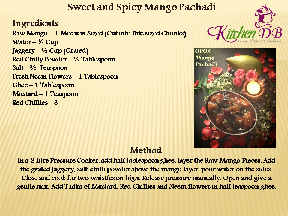 Recipe - OPOS Sweet and Spicy Mango Pachadi