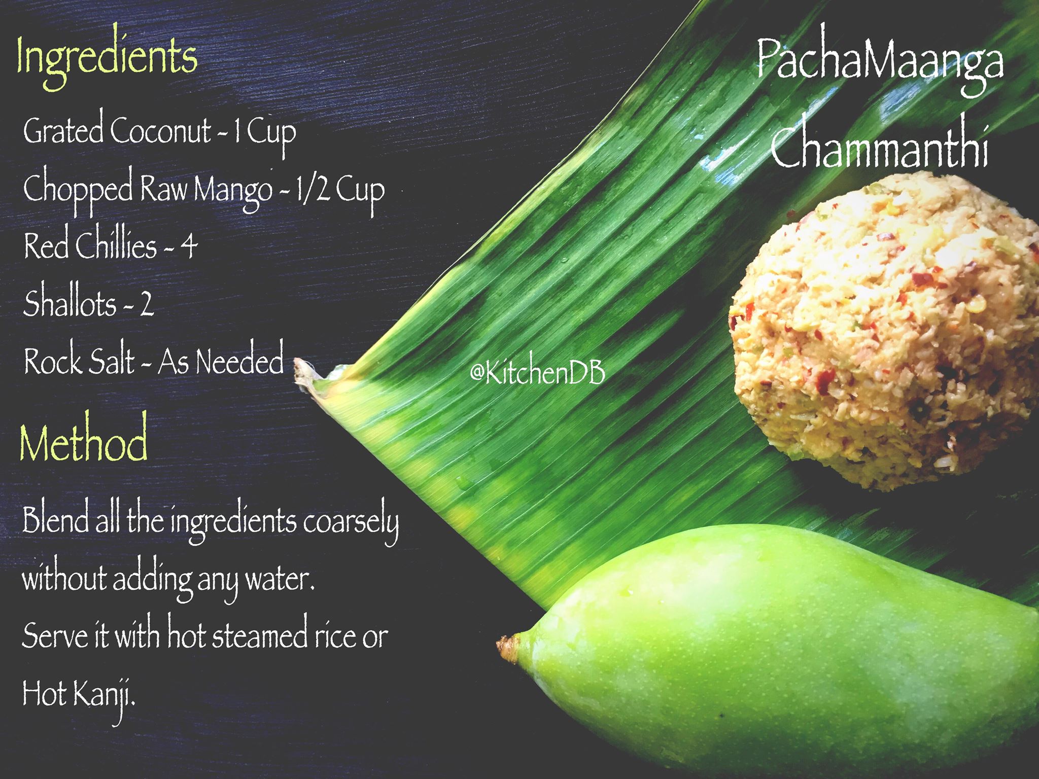 Recipe - PachaMaanga Chammanthi