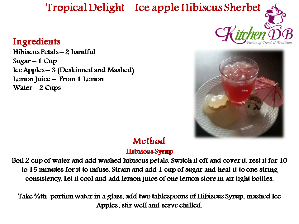 Ice Apple Hibiscus Sherbet Recipe