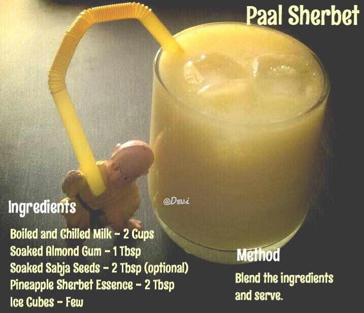 Paal Sherbet with Soaked Almond Gum