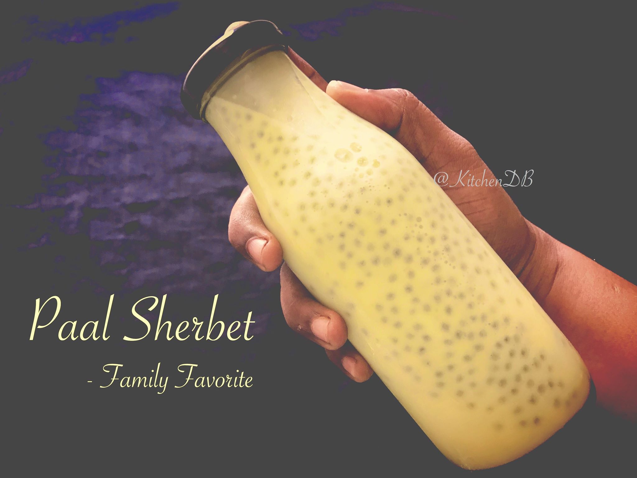  Paal Sherbet with Soaked Almond Gum  and Sabja Seeds