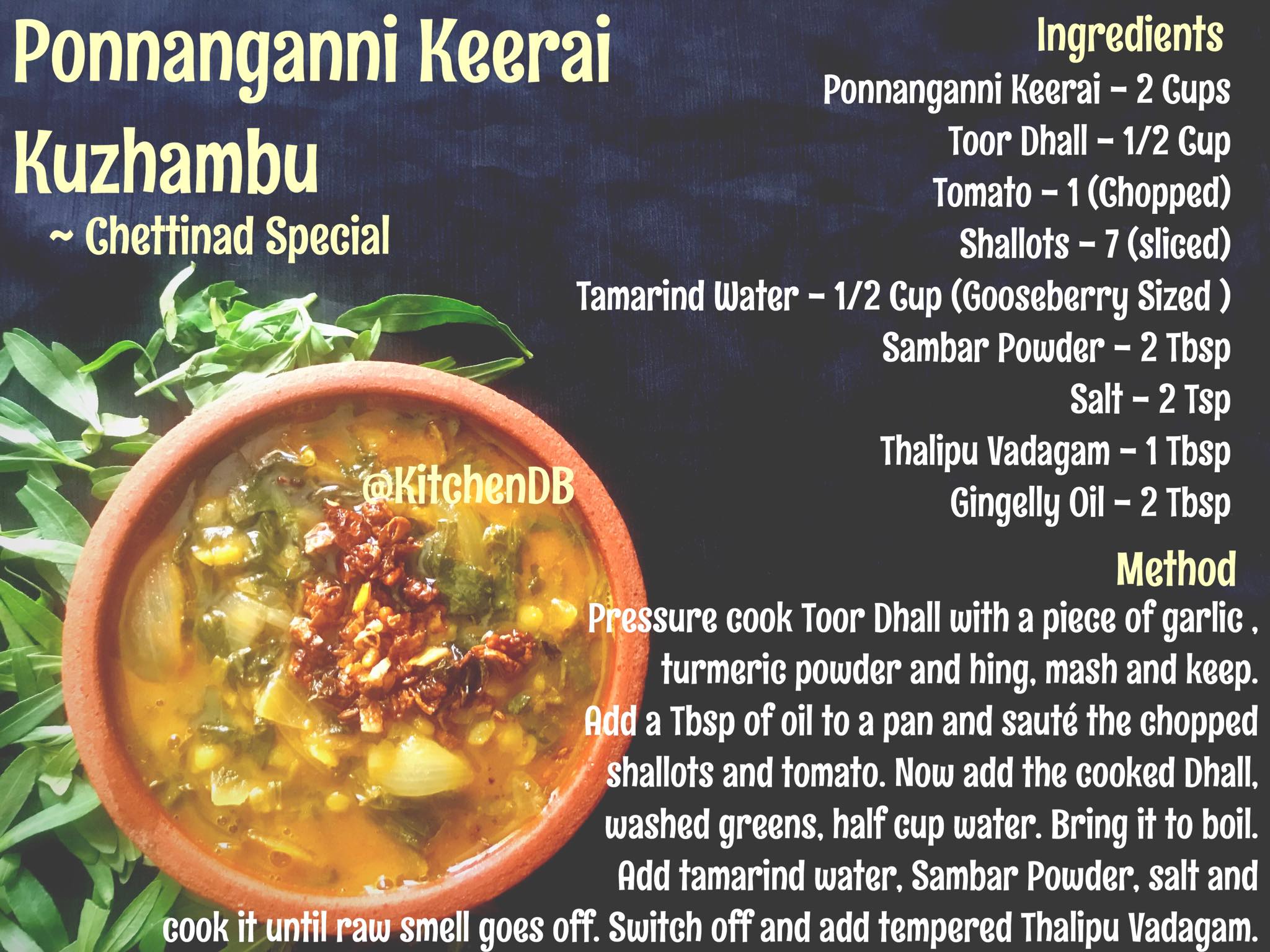 Ponnanganni Keerai Kuzhambu Recipe