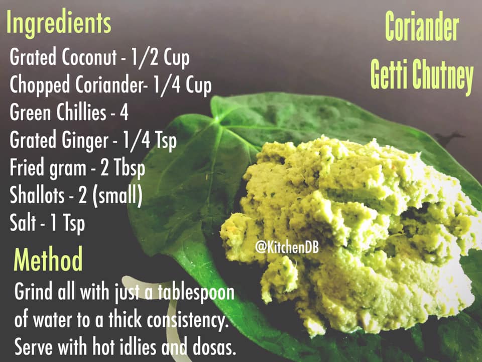  Coriander Getti Chutney  Recipe