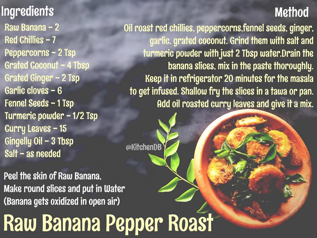  Raw Banana Pepper Roast  Recipe