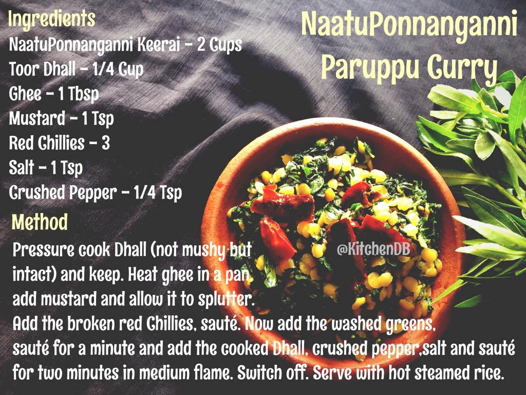 Naatu Ponnanganni Paruppu Curry Recipe