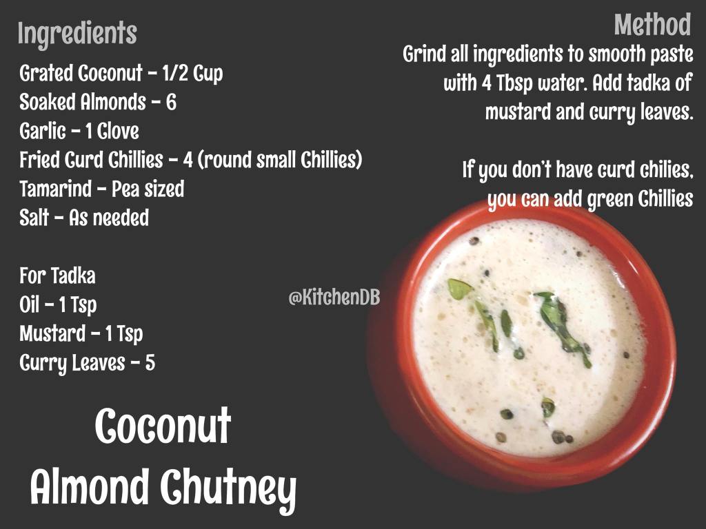 Coconut Almond Chutney Recipe