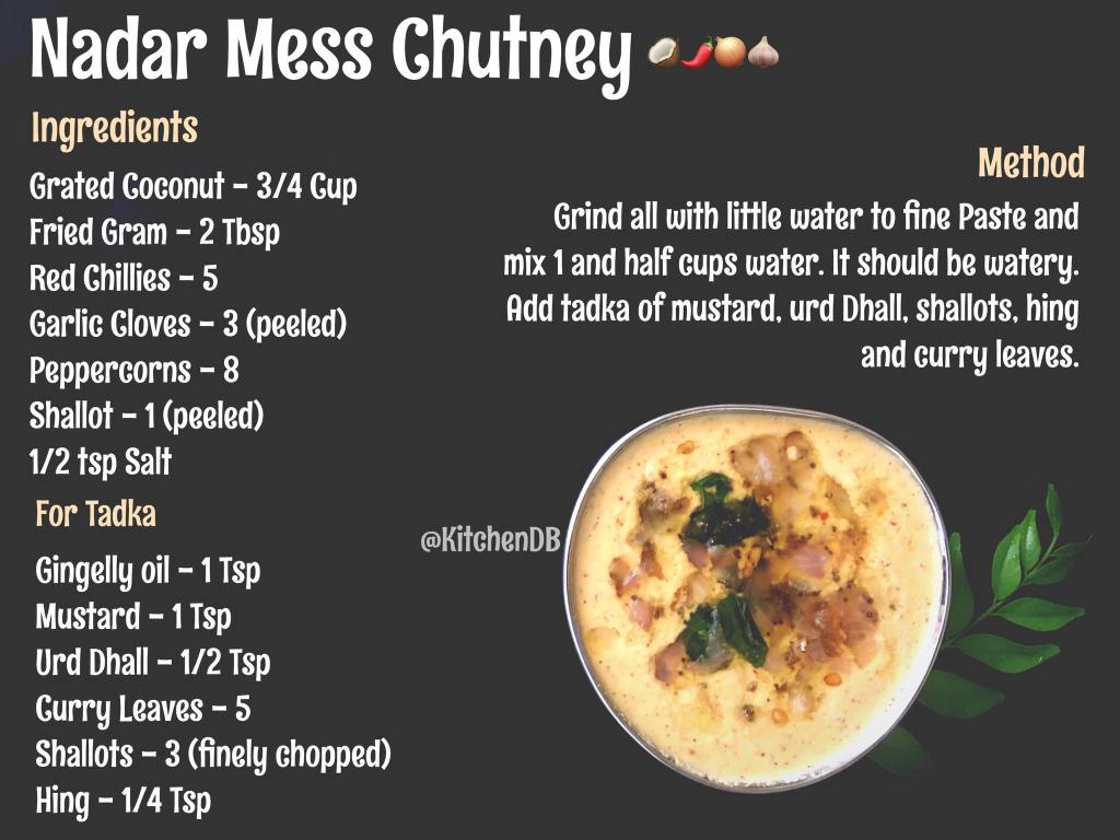 Nadar Mess Coconut Chutney Recipe