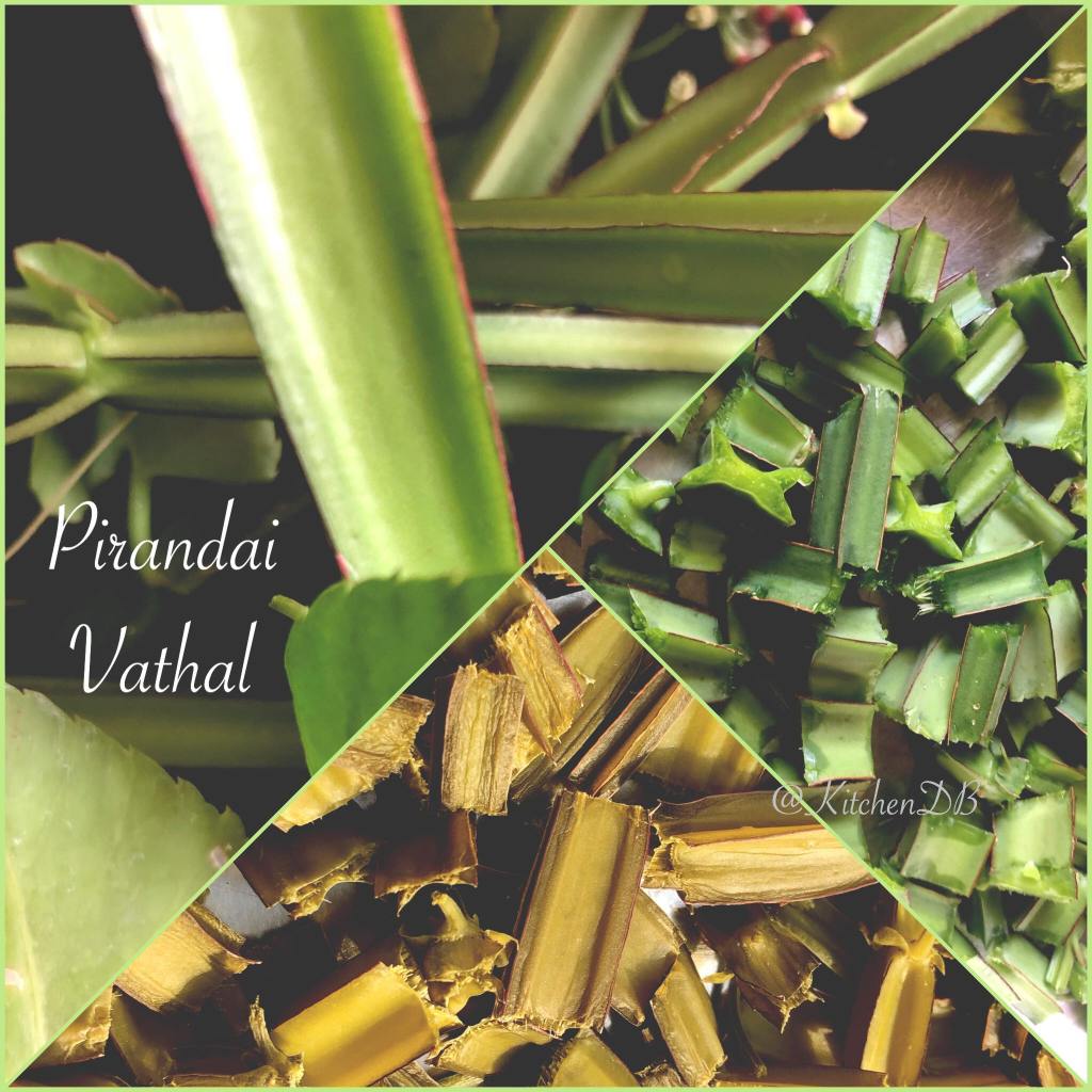 Pirandai Vathal (Dried Pirandai)
