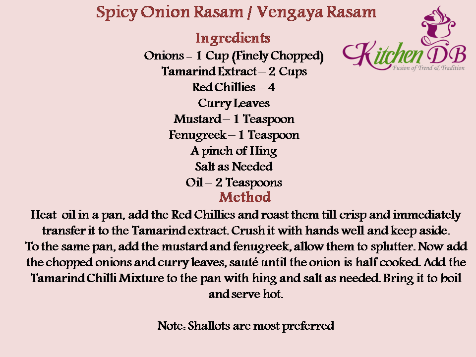 Vengaya Rasam / Spicy Onion Rasam Recipe