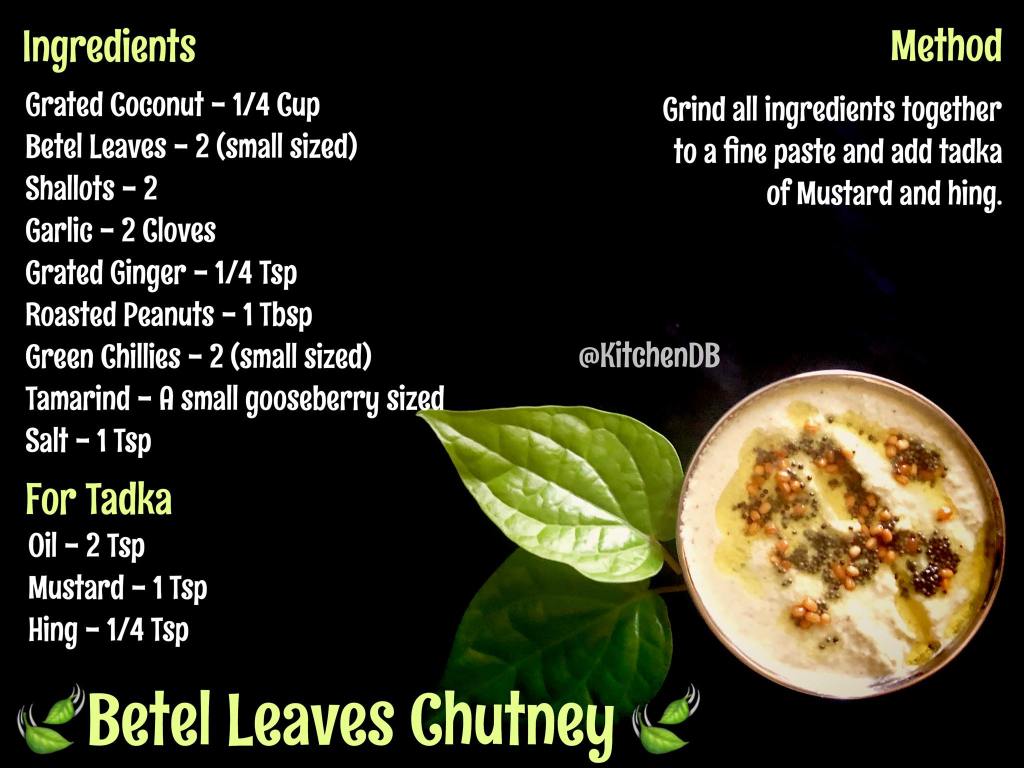Betel Leaves / Vetrilai Chutney Recipe